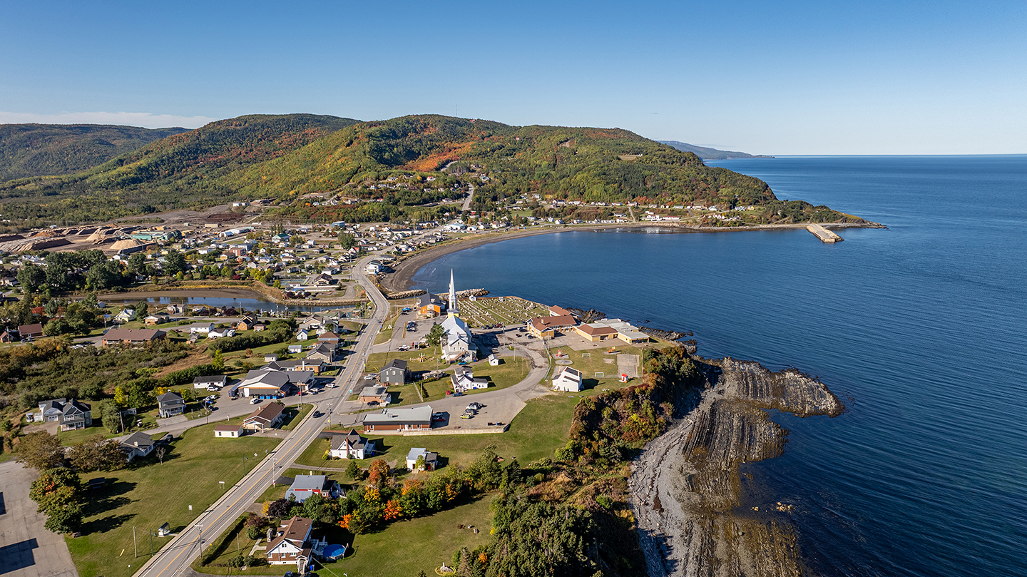 Photo de paysage par drone en Gaspésie